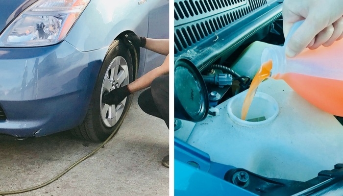 アメリカで車のセルフケア タイヤの空気圧とウォッシャー液の補充 ダラスでズンバ
